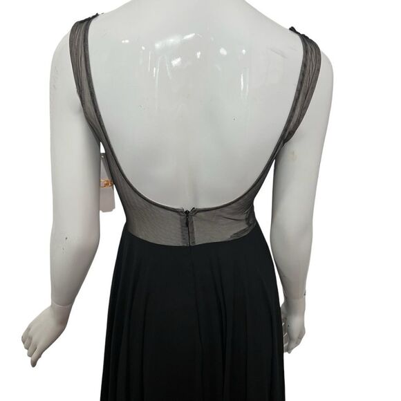 NWT Gianni Bini Black Mesh Crystal Studded Bodice Maxi Dress -- 1 - Picture 5 of 12